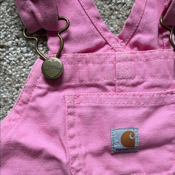 Carhartt Loose-Fit Canvas Bib Overalls for Babies - Pink Lemonade - 6 Months - Picture 3 of 7